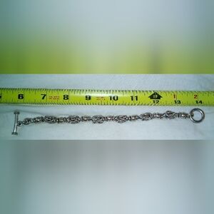 Intricate 925 Silver Bracelet with Ornate Links